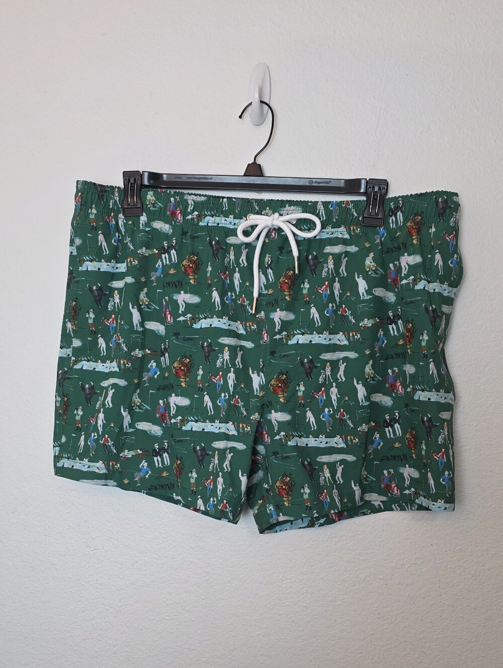 CRIQUET X DONALD ROBERTSON Par 3 Pool's Closed Green Swim Trunks Pockets Size XL